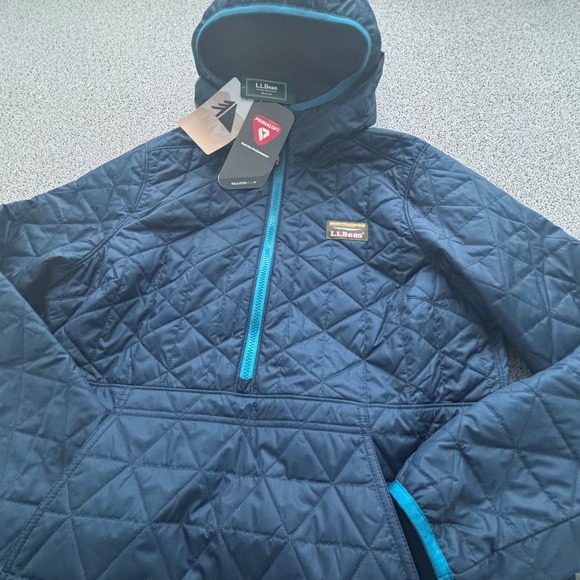 LL Bean Katahdin 1/2 Zip Anorak Jacket Sz M Navy Primaloft Gorpcore Lightweight - Picture 2 of 9